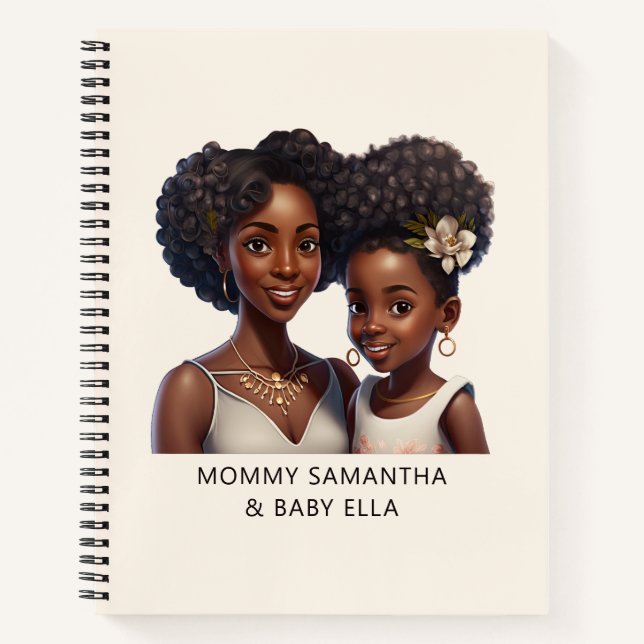 Beautiful Black Mum and Daughter (18) Notebook (Front)
