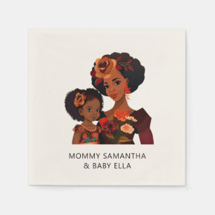 Beautiful Black Mum and Daughter (20) Napkin