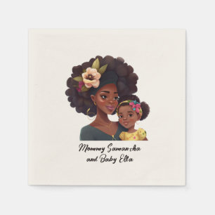 Beautiful Black Mum and Daughter (21) Napkin