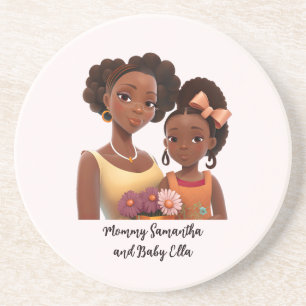 Beautiful Black Mum and Daughter (22) Coaster