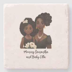 Beautiful Black Mum and Daughter (23) Stone Coaster