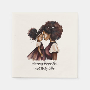 Beautiful Black Mum and Daughter (24) Napkin
