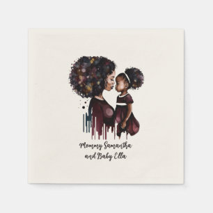 Beautiful Black Mum and Daughter (25) Napkin
