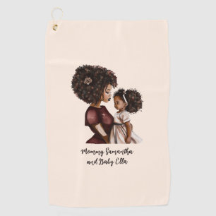 Beautiful Black Mum and Daughter (26) Golf Towel
