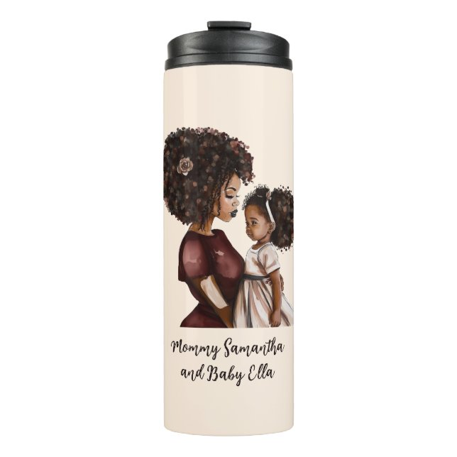 Beautiful Black Mum and Daughter (26) Thermal Tumbler (Front)