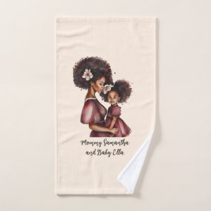 Beautiful Black Mum and Daughter (27) Bath Towel Set