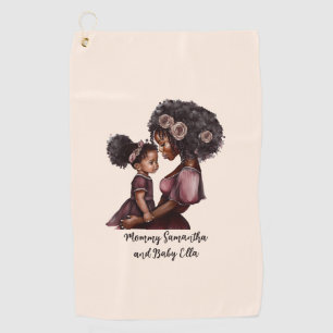 Beautiful Black Mum and Daughter (28) Golf Towel