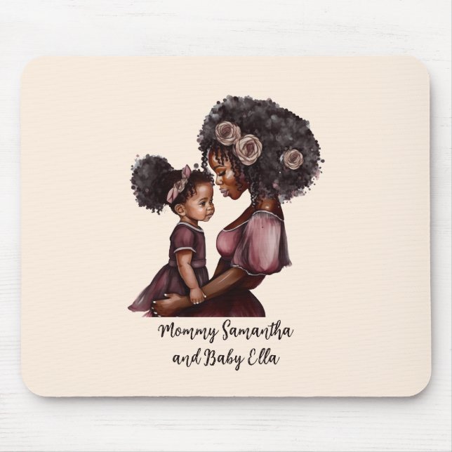 Beautiful Black Mum and Daughter (28) Mouse Pad (Front)