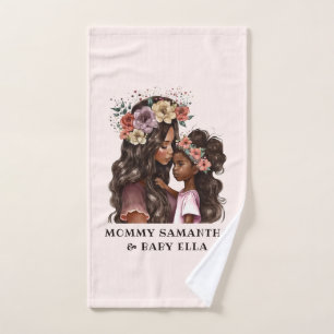 Beautiful Black Mum and Daughter (2) Bath Towel Set