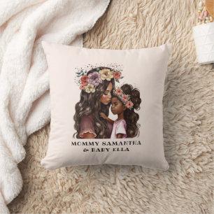 Beautiful Black Mum and Daughter (2) Cushion