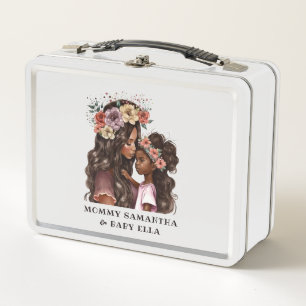 Beautiful Black Mum and Daughter (2) Metal Lunch Box
