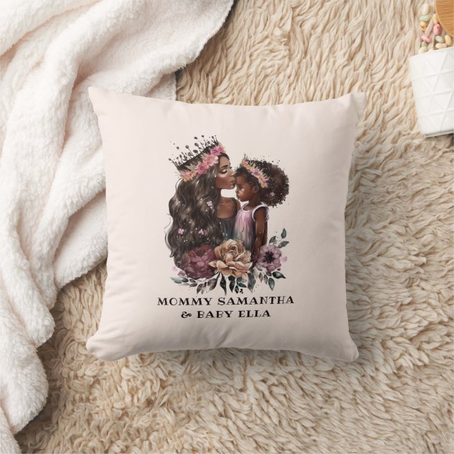 Beautiful Black Mum and Daughter (3) Cushion (Blanket)