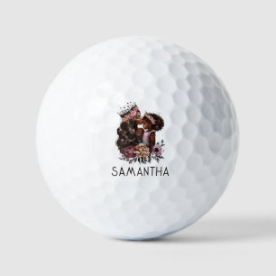 Beautiful Black Mum and Daughter (3) Golf Balls