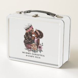 Beautiful Black Mum and Daughter (3) Metal Lunch Box