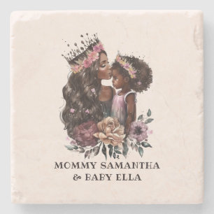 Beautiful Black Mum and Daughter (3) Stone Coaster