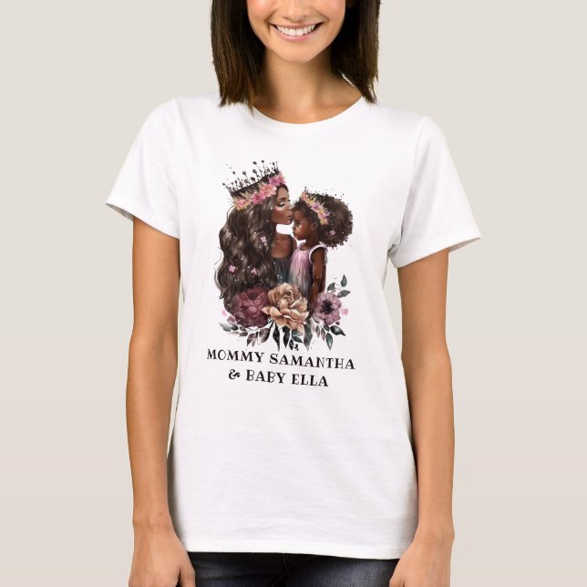 Beautiful Black Mum and Daughter (3) T-Shirt (Front)