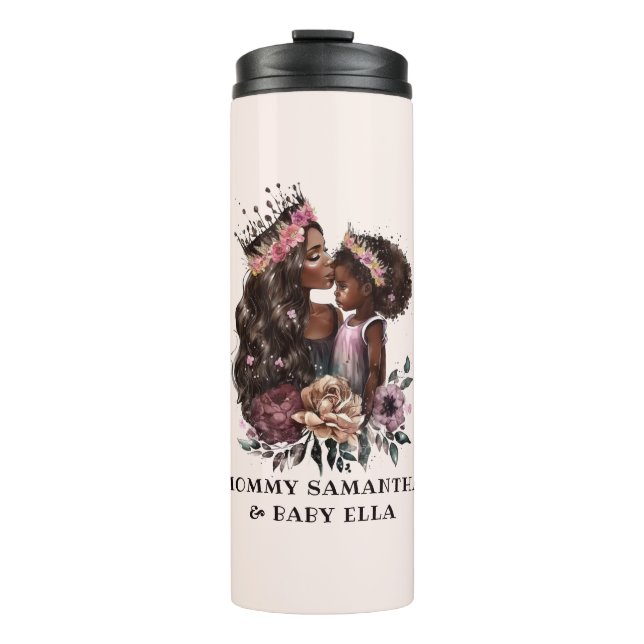 Beautiful Black Mum and Daughter (3) Thermal Tumbler (Front)