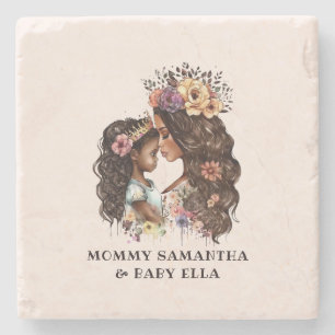 Beautiful Black Mum and Daughter (4) Stone Coaster