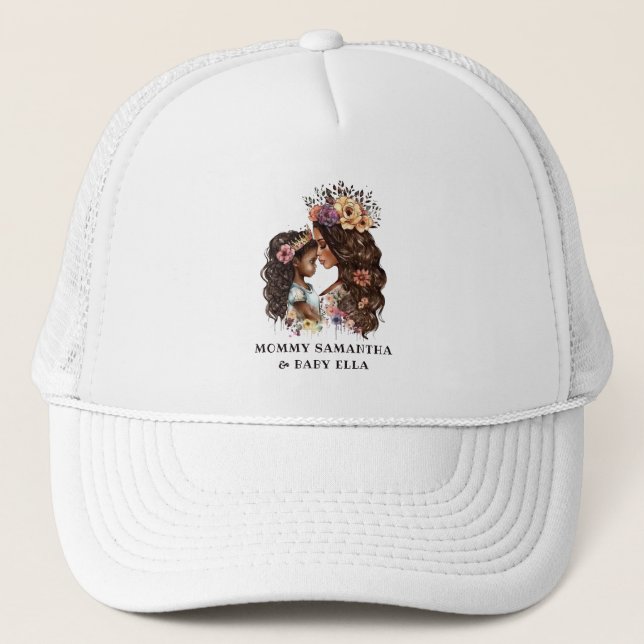 Beautiful Black Mum and Daughter (4) Trucker Hat (Front)