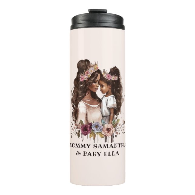 Beautiful Black Mum and Daughter (5) Thermal Tumbler (Front)