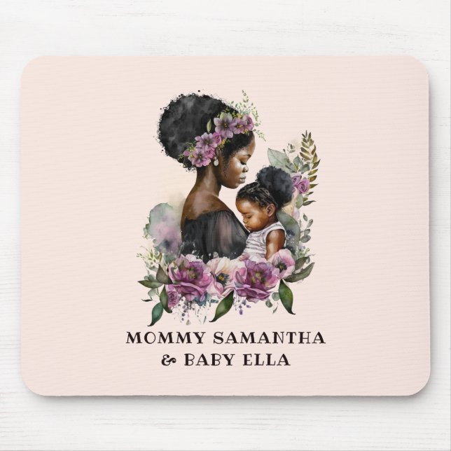Beautiful Black Mum and Daughter (6) Mouse Pad (Front)
