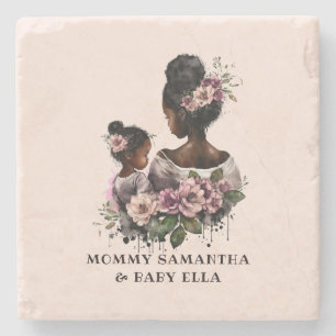 Beautiful Black Mum and Daughter (7) Stone Coaster