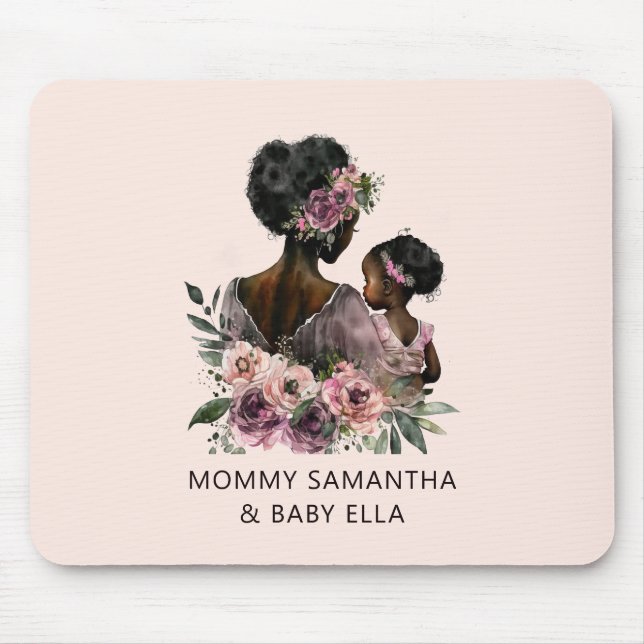 Beautiful Black Mum and Daughter (8) Mouse Pad (Front)