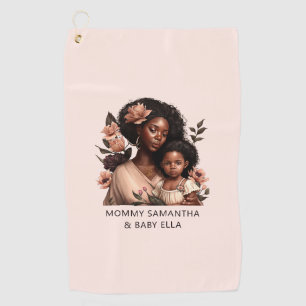 Beautiful Black Mum and Daughter (9) Golf Towel