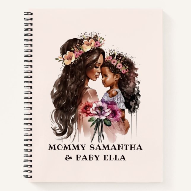 Beautiful Black Mum and Daughter Notebook (Front)