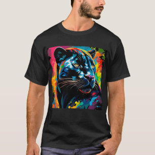 Beautiful Black Panther portrait colorful painting T-Shirt
