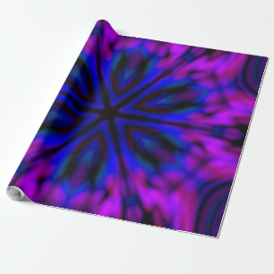 Beautiful BLACK PURPLE PINK BLUE MANDALA Wrapping Paper