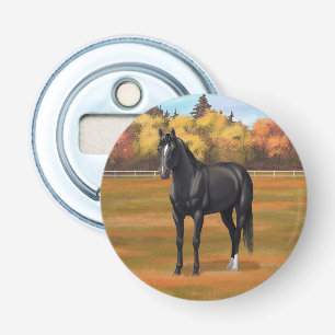 Beautiful Black Quarter Horse Stallion Bottle Opener