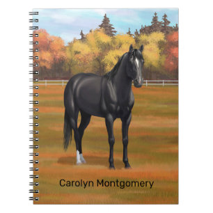 Beautiful Black Quarter Horse Stallion Notebook