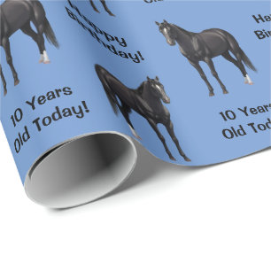 Beautiful Black Quarter Horse Stallion Wrapping Paper