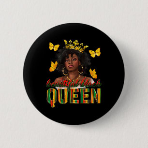 Beautiful Black Queen Dripping Afro Melanin Junete 6 Cm Round Badge