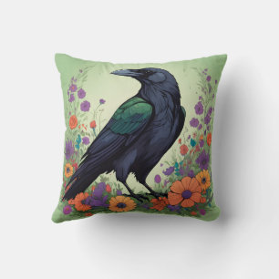 Beautiful Black Raven Cushion
