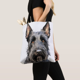 BEAUTIFUL BLACK SCOTTISH TERRIER DOG TOTE BAG
