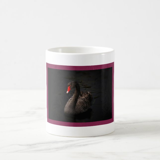 Beautiful Black Swan with a Bright Red Beak Coffee Mug (Center)