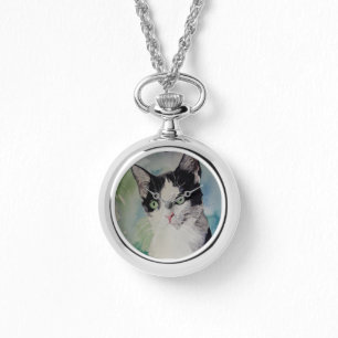Beautiful Black & White Cat Watch