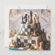 BEAUTIFUL BLACK & WHITE CHESS THEMED BIRTHDAY CAKE