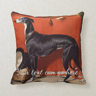 Beautiful Black & White Greyhound Cushion