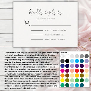 Beautiful Black & White Modern Wedding RSVP Card