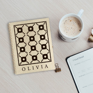Beautiful Black & White Patterns Custom Name Planner