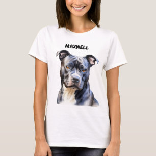 BEAUTIFUL BLACK & WHITE PIT BULL TERRIER DOG T-Shirt