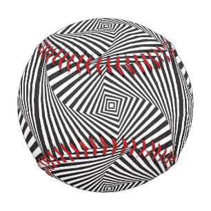 Beautiful Black white spiral optical illusion Baseball