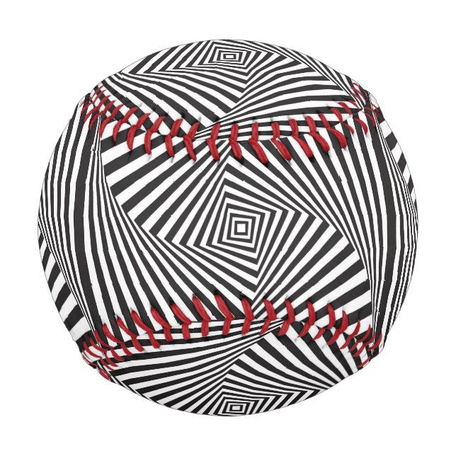 Beautiful Black white spiral optical illusion Baseball (Back)