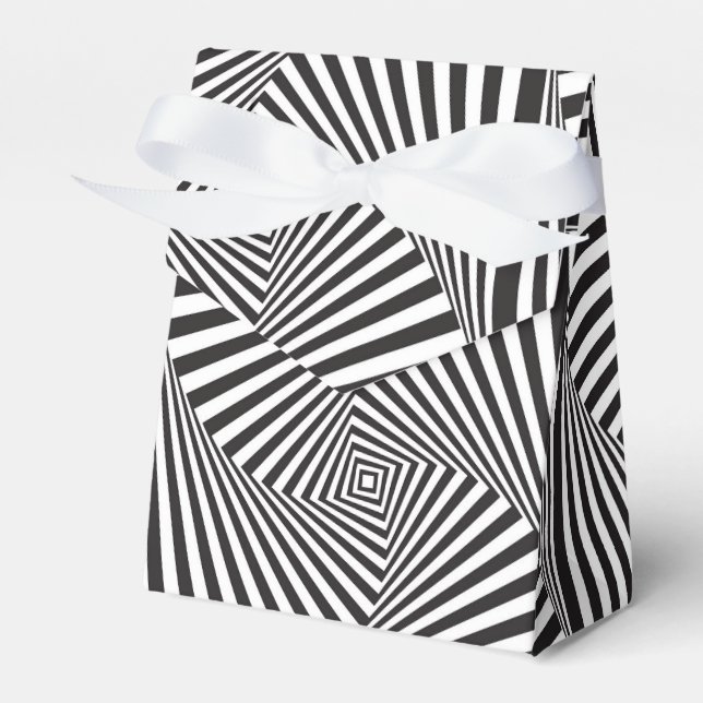 Beautiful Black white spiral optical illusion Favour Box (Front Side)