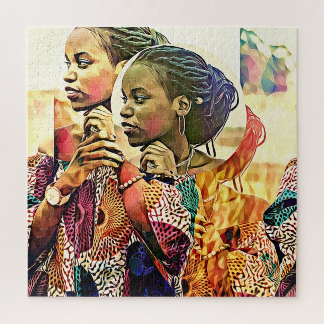 Beautiful Black Woman Digital   Jigsaw Puzzle (Vertical)
