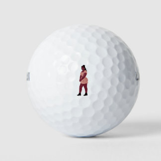 Beautiful black woman golf balls