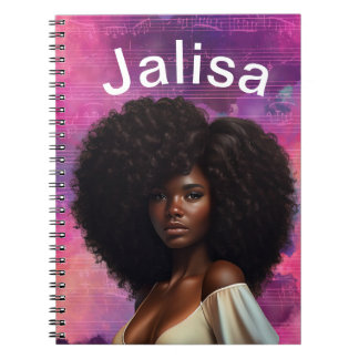 Beautiful Black Woman Personalizable Cover Notebook